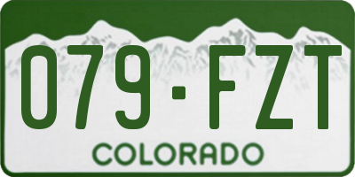 CO license plate 079FZT