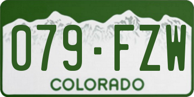 CO license plate 079FZW