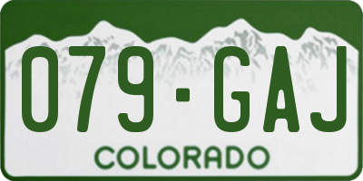 CO license plate 079GAJ