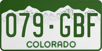 CO license plate 079GBF
