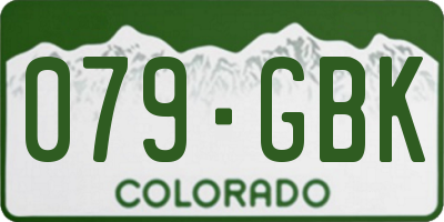 CO license plate 079GBK