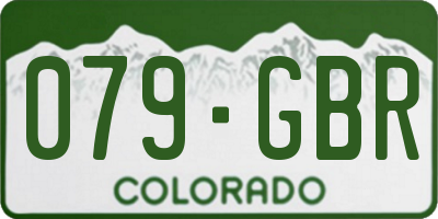 CO license plate 079GBR