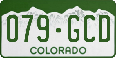 CO license plate 079GCD