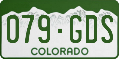 CO license plate 079GDS