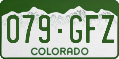 CO license plate 079GFZ