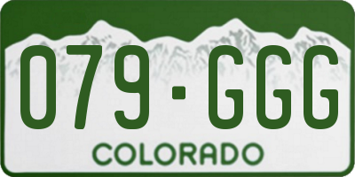 CO license plate 079GGG