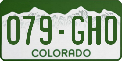 CO license plate 079GHO