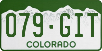 CO license plate 079GIT