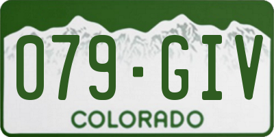 CO license plate 079GIV