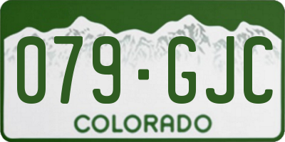 CO license plate 079GJC
