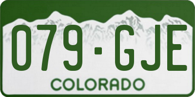 CO license plate 079GJE