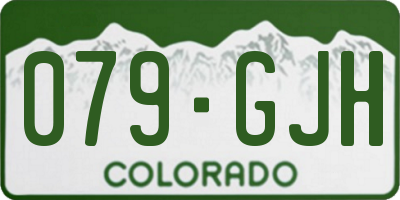 CO license plate 079GJH