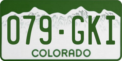 CO license plate 079GKI