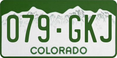 CO license plate 079GKJ