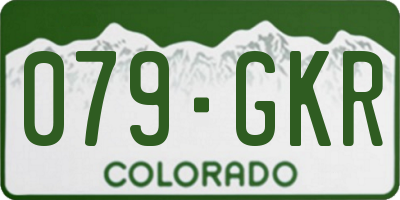 CO license plate 079GKR