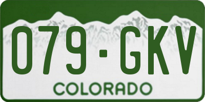 CO license plate 079GKV