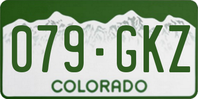 CO license plate 079GKZ