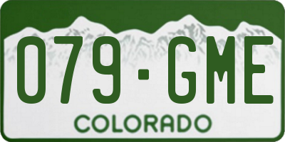 CO license plate 079GME
