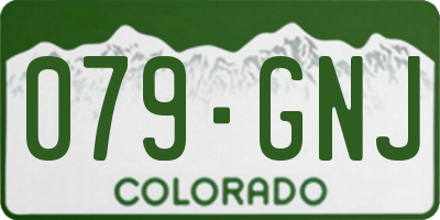 CO license plate 079GNJ