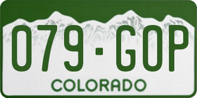 CO license plate 079GOP