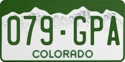 CO license plate 079GPA