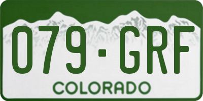 CO license plate 079GRF