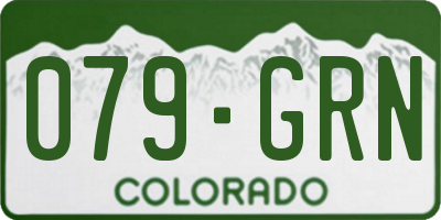 CO license plate 079GRN