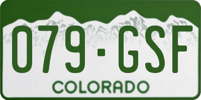 CO license plate 079GSF