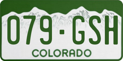 CO license plate 079GSH