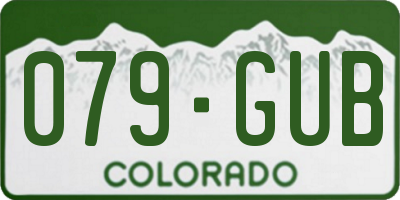 CO license plate 079GUB