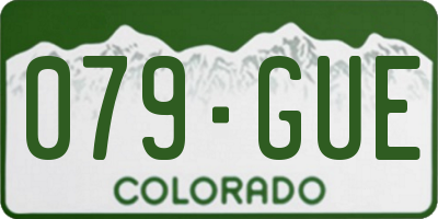 CO license plate 079GUE