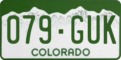 CO license plate 079GUK