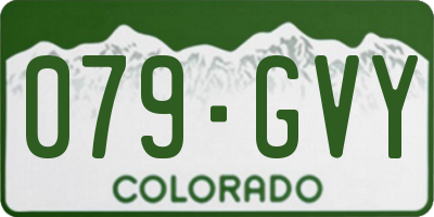 CO license plate 079GVY