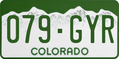 CO license plate 079GYR