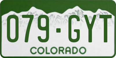 CO license plate 079GYT