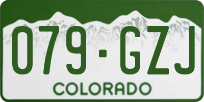 CO license plate 079GZJ