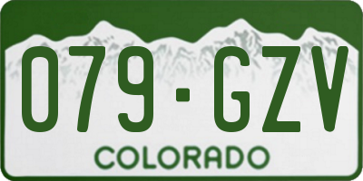 CO license plate 079GZV
