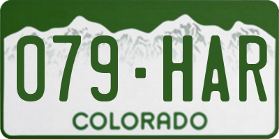 CO license plate 079HAR
