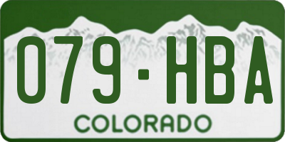 CO license plate 079HBA