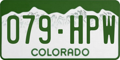 CO license plate 079HPW