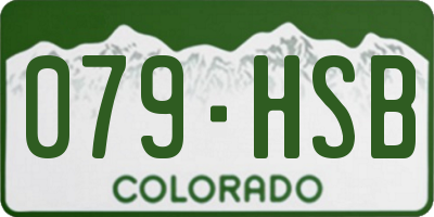 CO license plate 079HSB