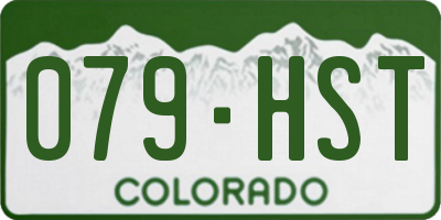 CO license plate 079HST