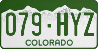CO license plate 079HYZ