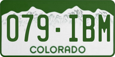CO license plate 079IBM