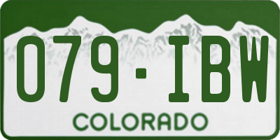 CO license plate 079IBW