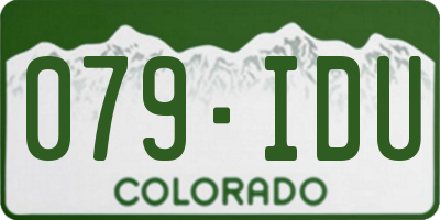CO license plate 079IDU