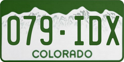 CO license plate 079IDX