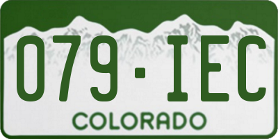 CO license plate 079IEC