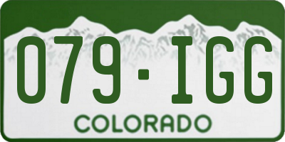 CO license plate 079IGG