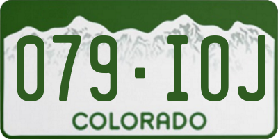 CO license plate 079IOJ